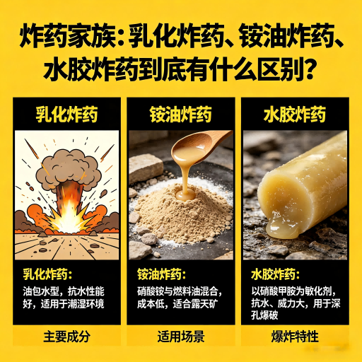 花溪炸药家族：乳化炸药、铵油炸药、水胶炸药到底有什么区别？